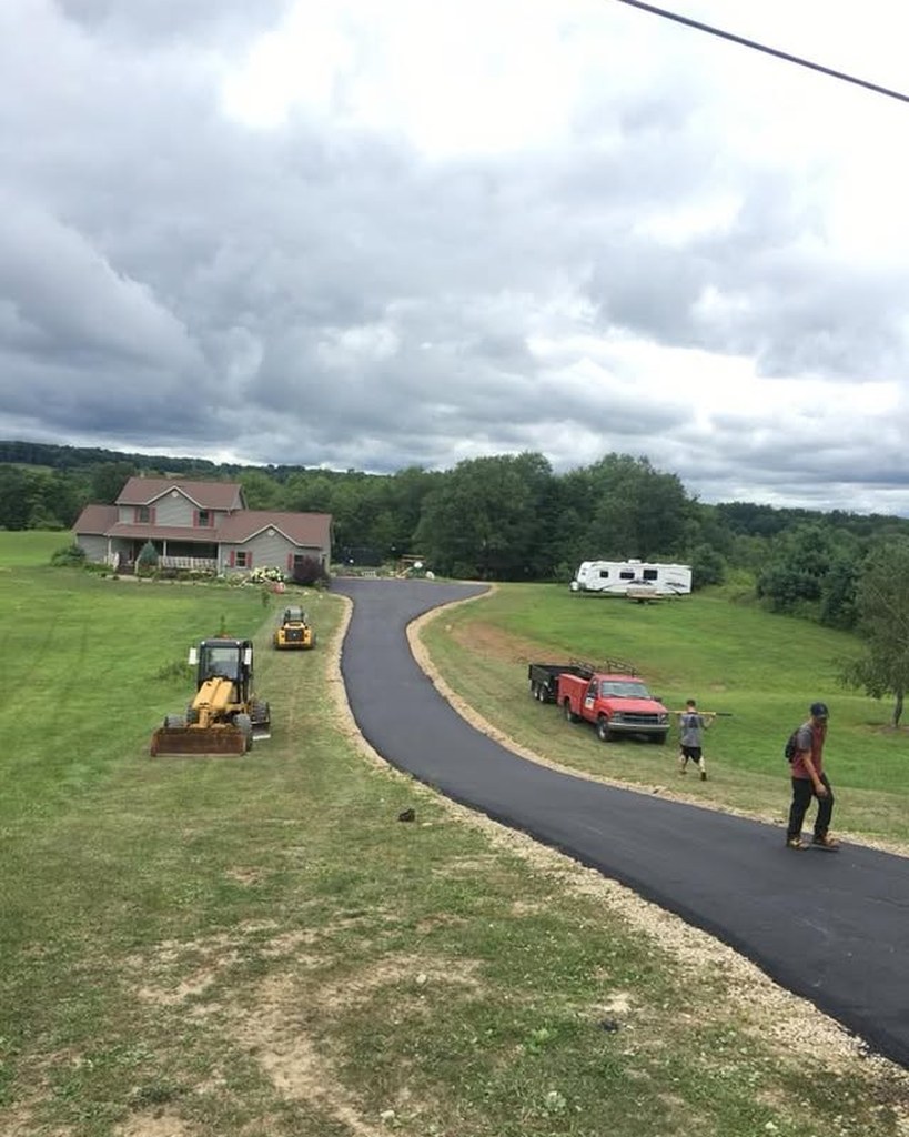 Long asphalt driveway paved in Erie County, PA